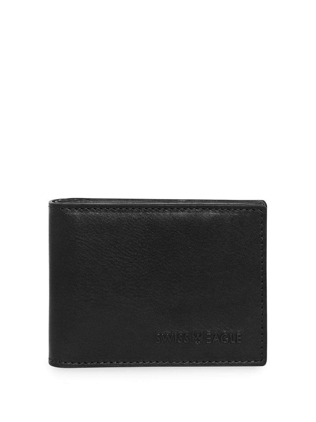 Swiss Eagle Men Animal Textured Leather Two Fold Wallet