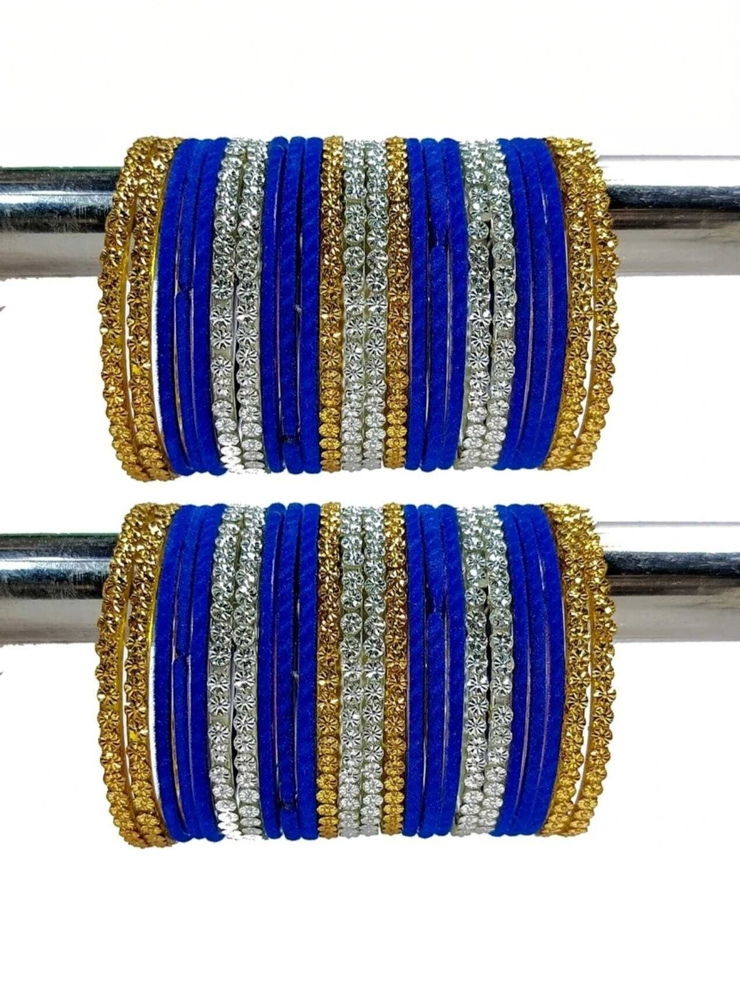 poshing Blue Glass Artificial Stones Bangle