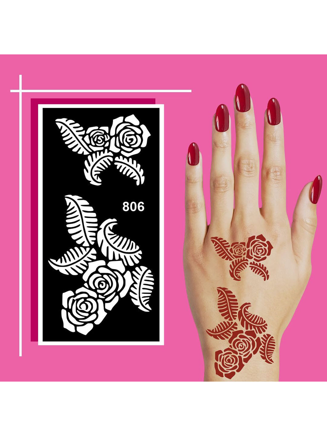 VOORKOMS Mehndi Design Stencil Sticker