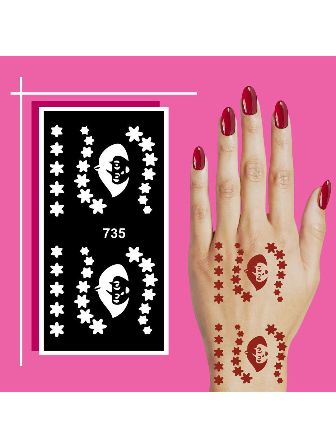 VOORKOMS Detailed & Artistic Mehndi Stencil Designs With Peel-Off Application