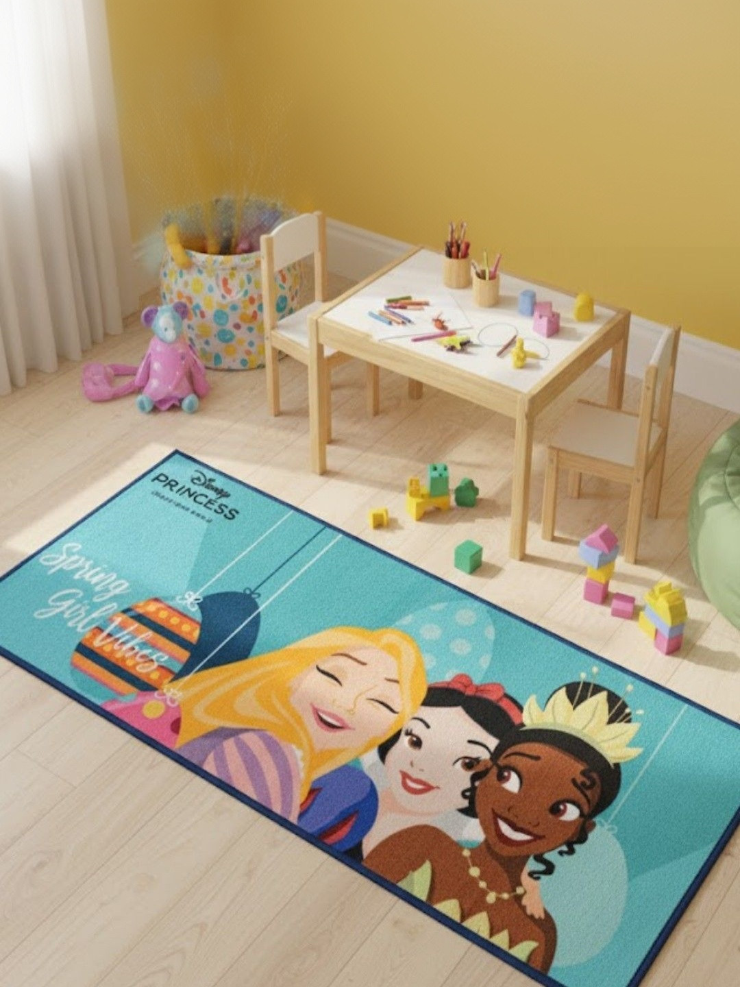 Athom Living Blue Disney Princess Anti-Skid Runner Carpet