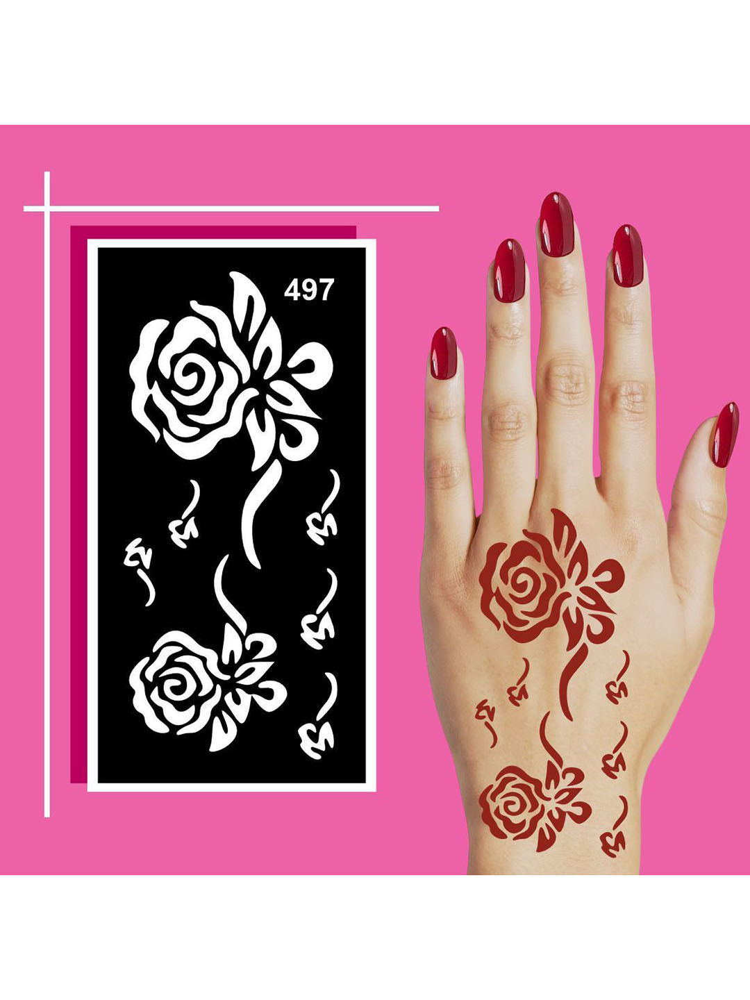 VOORKOMS Mehndi Stencil Sticker For Kids & Adults