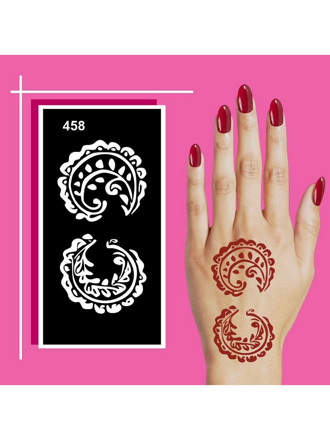 VOORKOMS Quick Use Henna Stencils for Art at Home For Kids & Adults Both Sticker