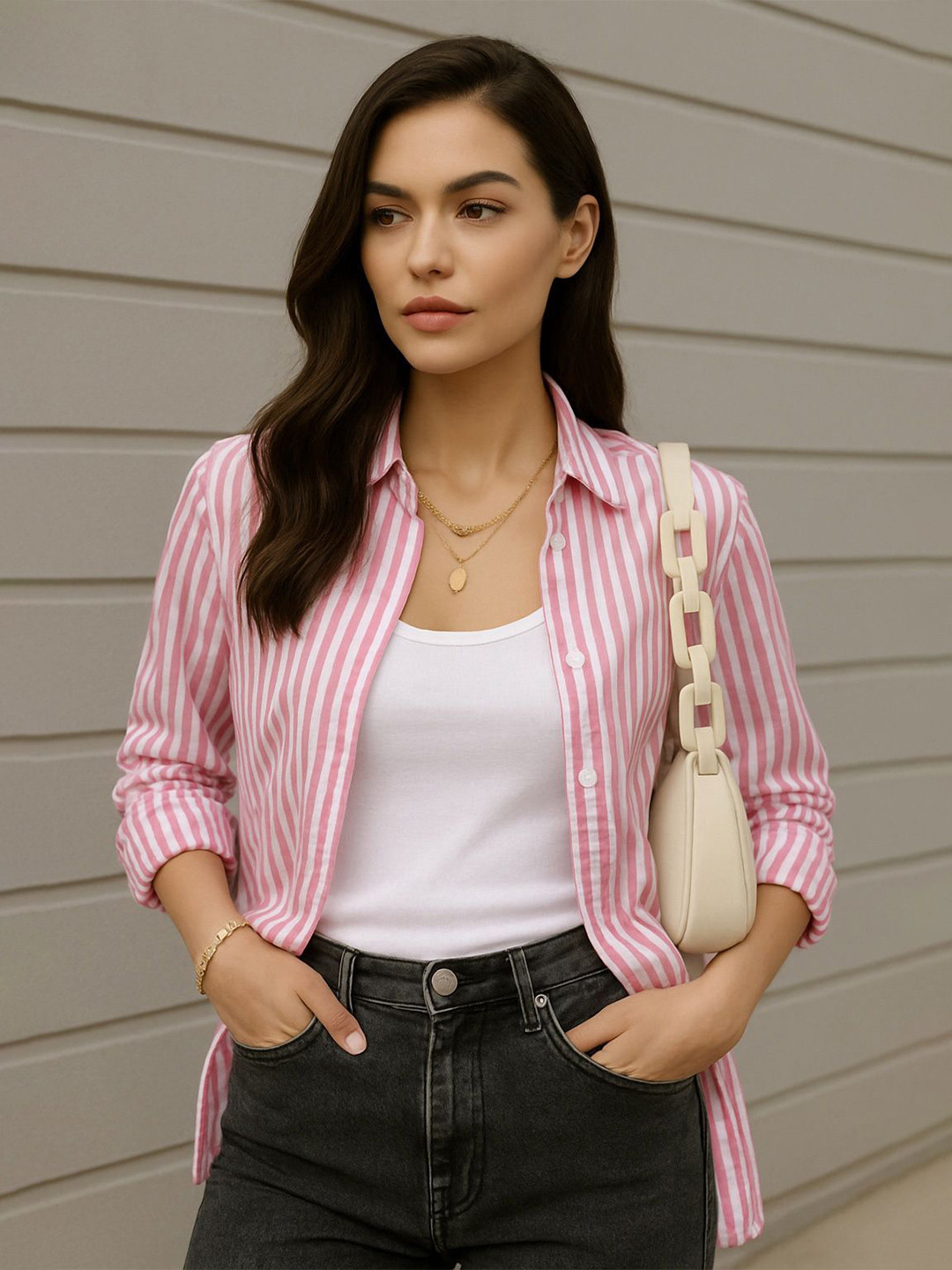 Femibazaar Women Relaxed Striped Casual Shirt