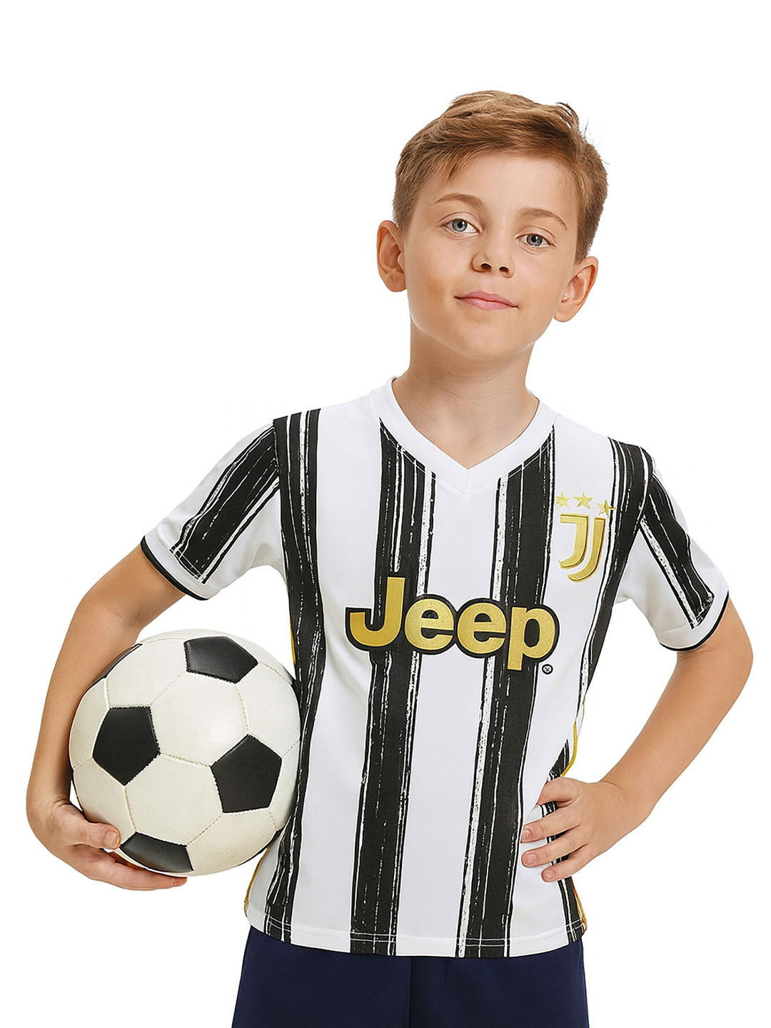 dostitch Boys Striped V-Neck Dri-FIT T-shirt