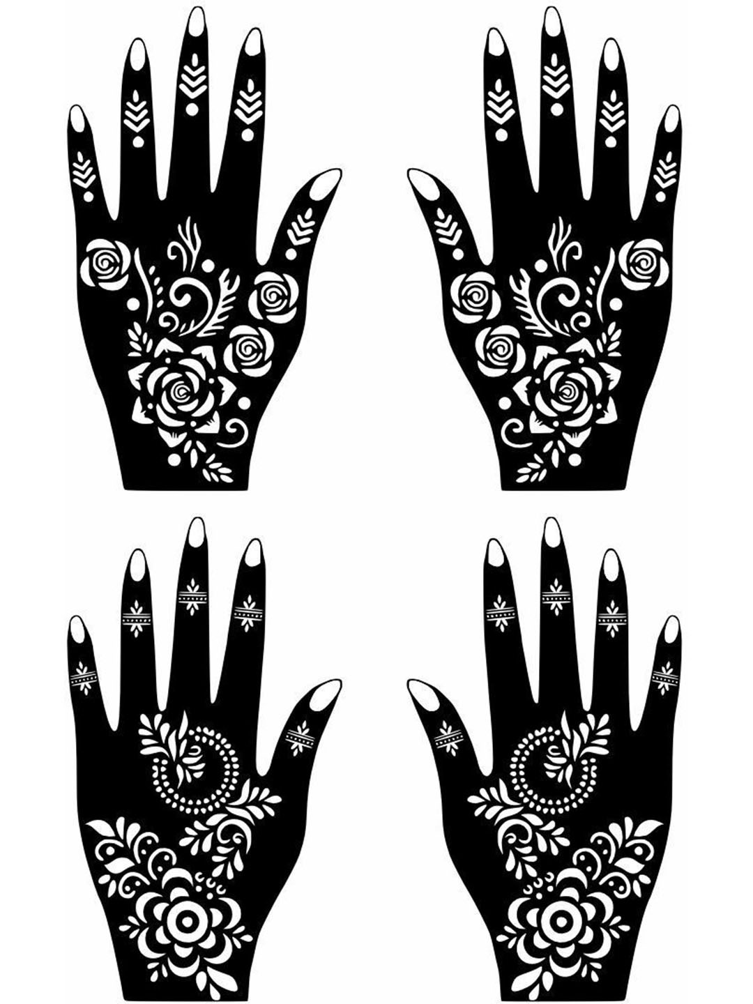 VOORKOMS Artistic Style Combo Mehndi Stencil Kit for Everyday Pack Of 2
