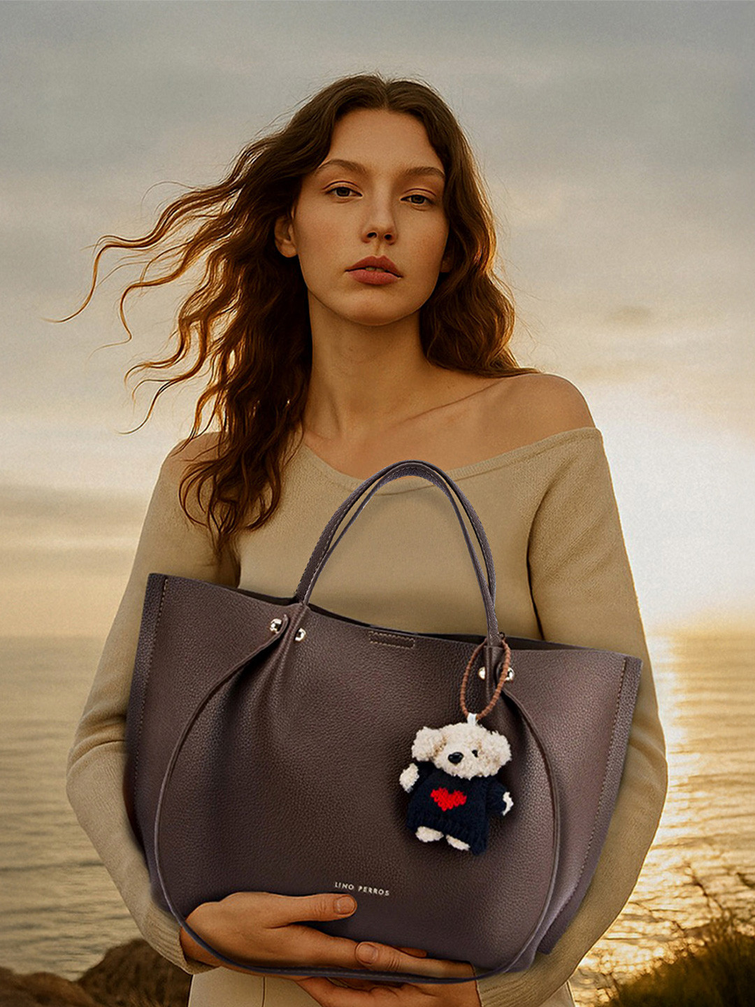 Lino Perros Structured Tote Bag with Charm