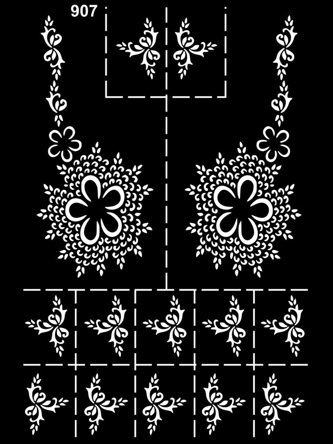VOORKOMS Beautiful Floral Mehndi Stencil Sticker With Bold Petals For Hand