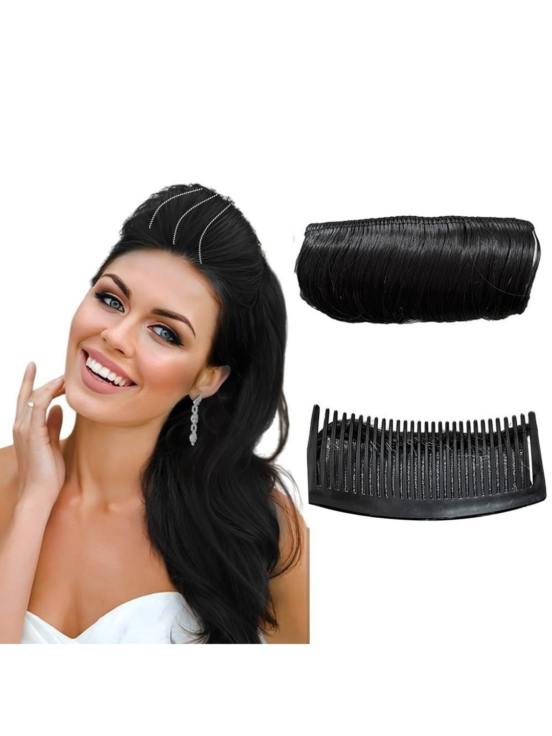 VIEWS Clip-In Wavy Bun Hair Extension - Black - 3.9 Inch