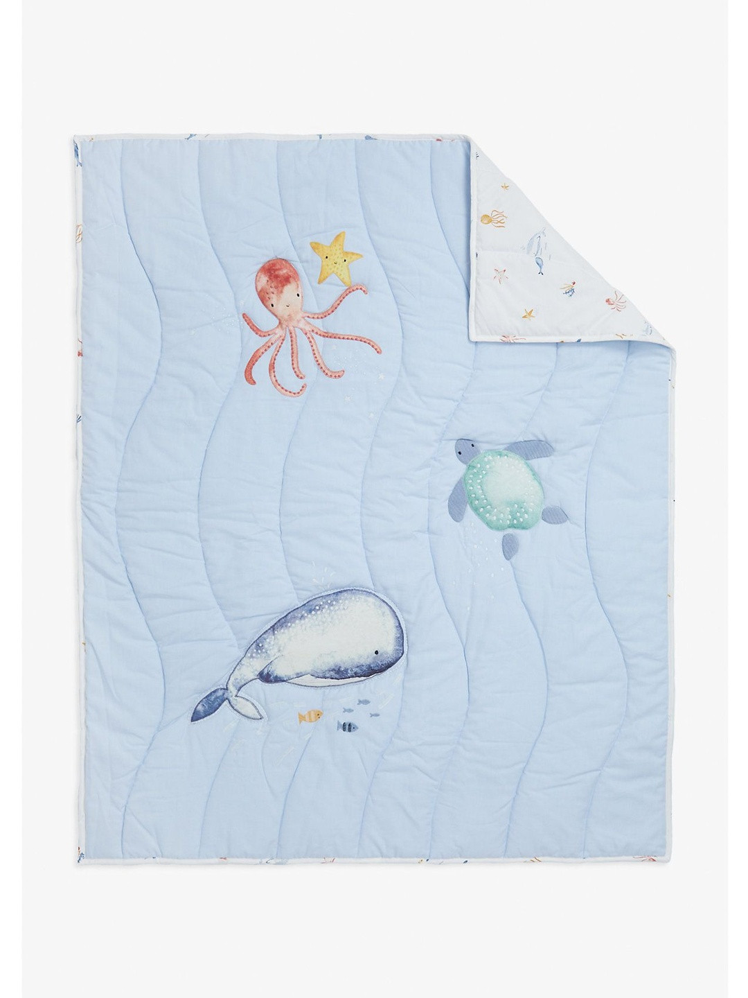 mothercare Blue & White 500 GSM Blanket