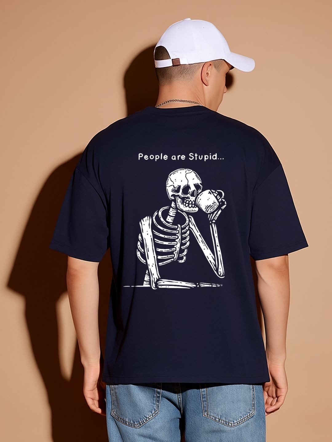 BDSQUARE Men Printed Drop-Shoulder Sleeves T-shirt