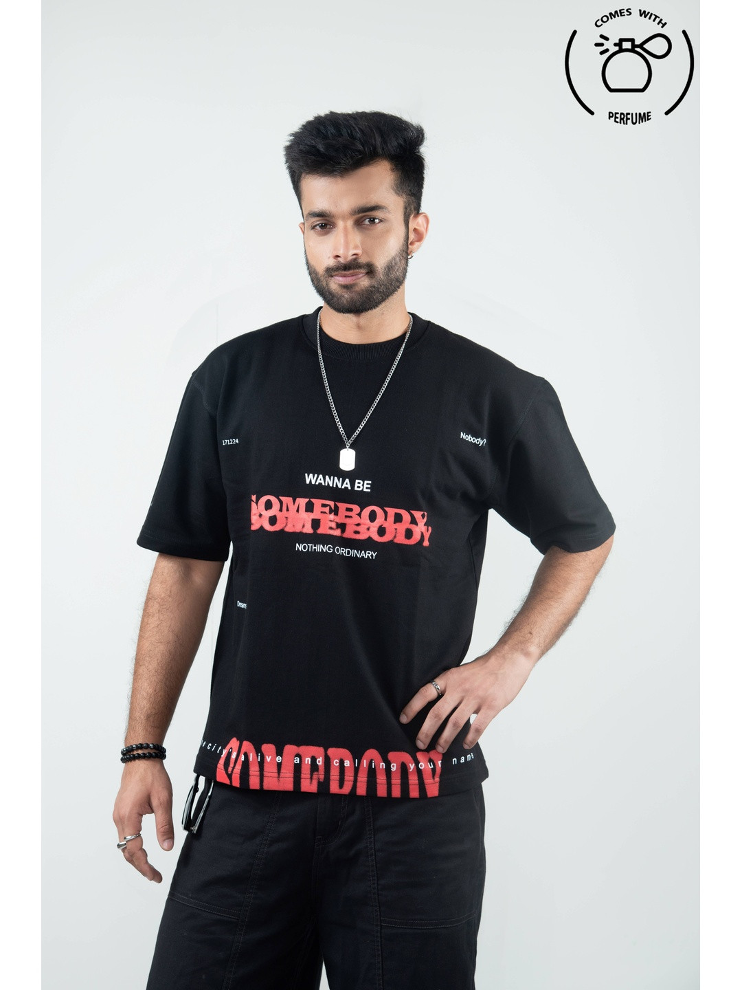 Dvana Realm Men Typography Printed T-shirt