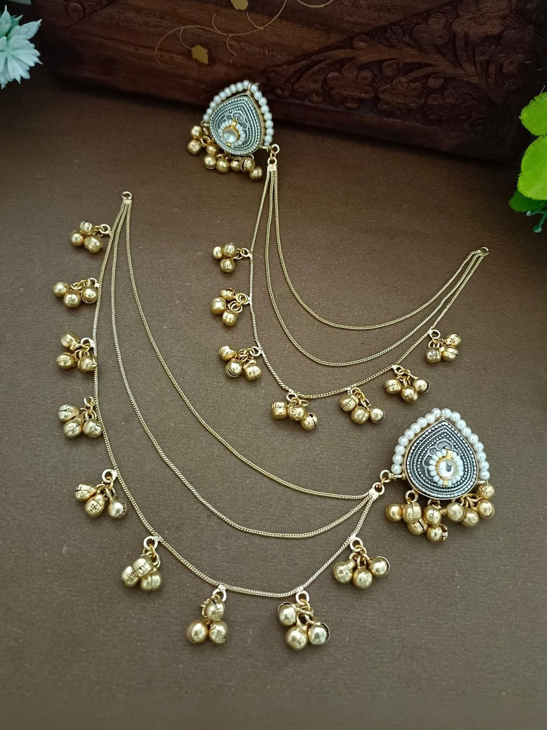 Sanjog Teardrop Shaped Ear Cuff Earrings