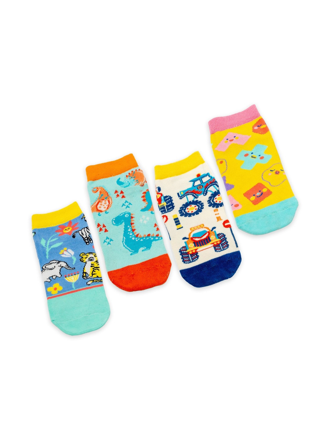 NEONERA Boys Pack Of 4 Patterned Ankle-Length Socks