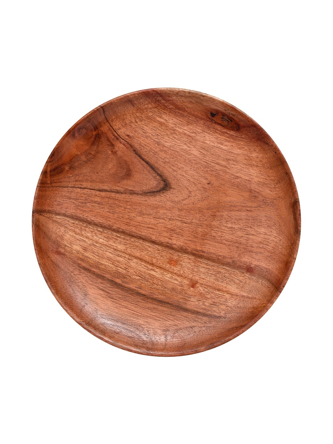 Zunaldo Set of 4 Brown Wooden Round Plates