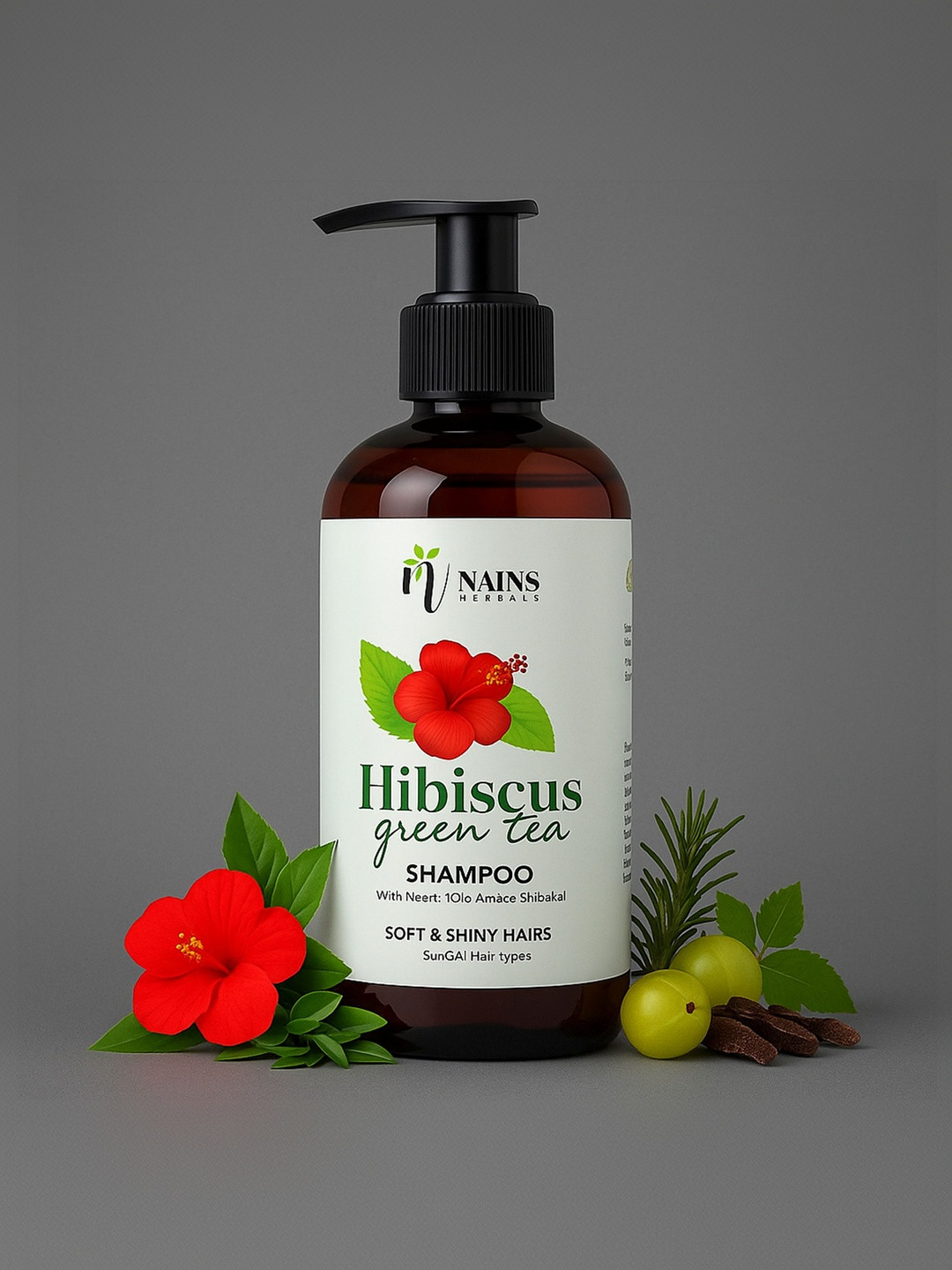 NAINS HERBALS Hibiscus Green Tea Shampoo For Hair Growth - 300 ml