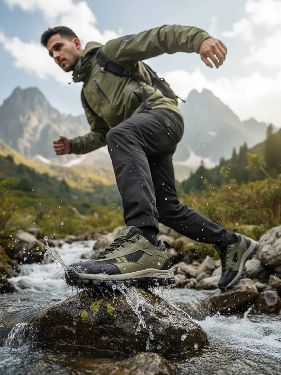 bacca bucci Forest Low-Top Hiking Boots For Men Olive UK