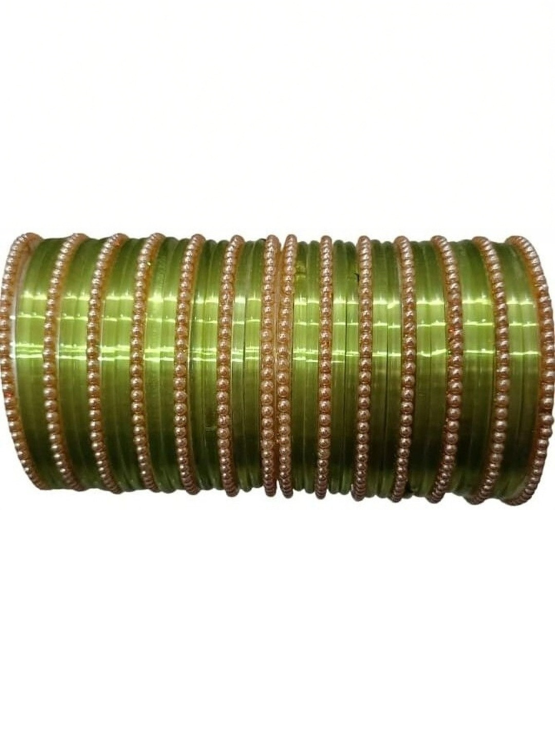 AMSHA Beige Glass Artificial Stones & Beads Bangle