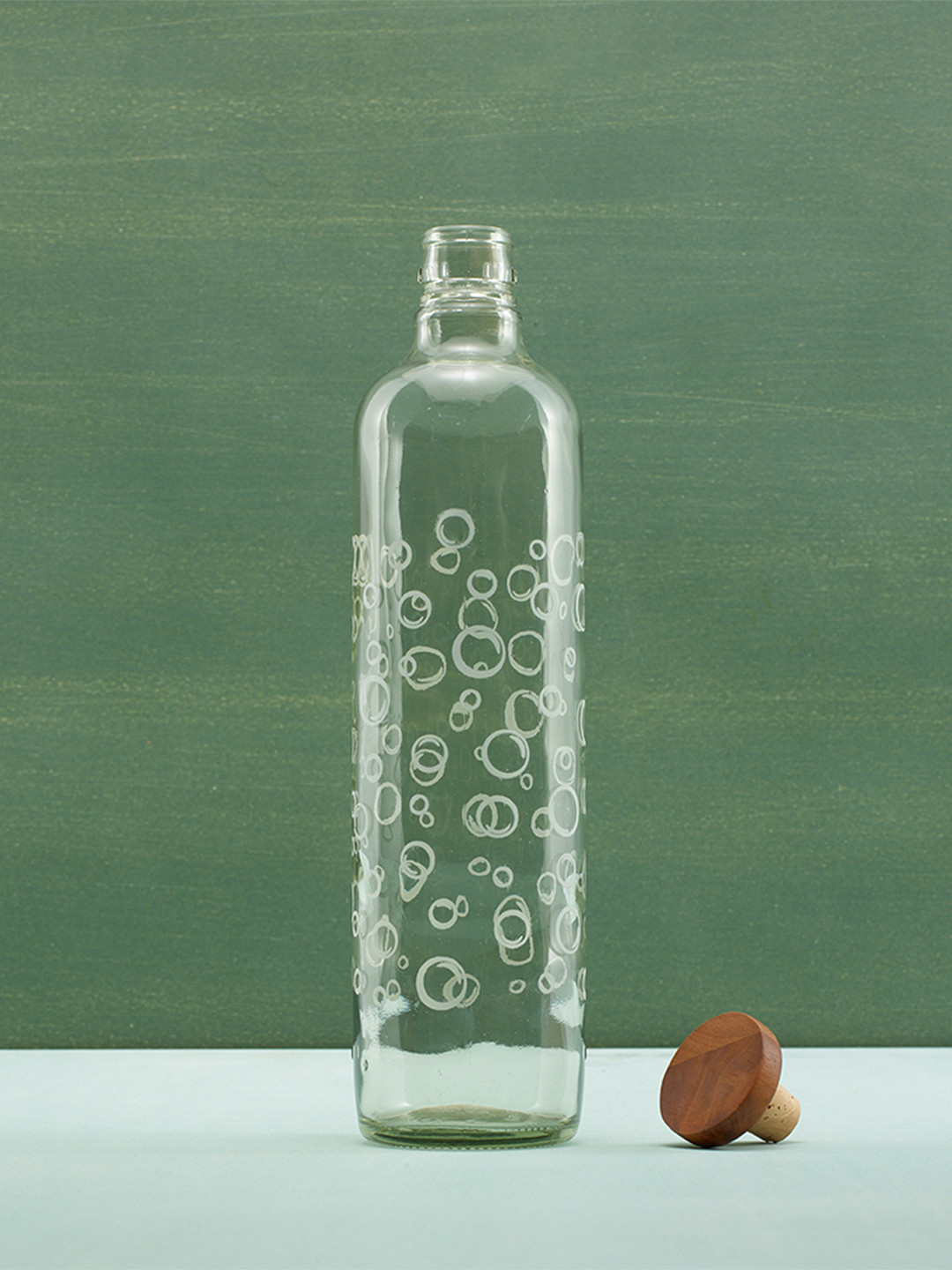 ellementry Transparent Conversational Glass Airtight Water Bottle - 750ml