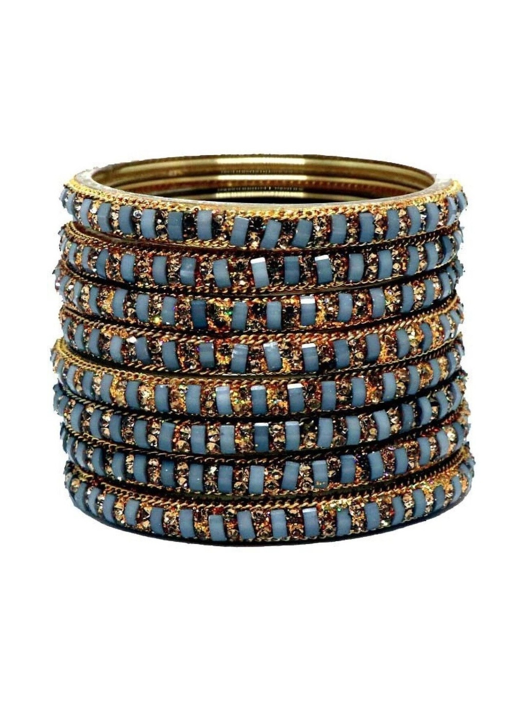 SAND Set Of 8 Glass Artificial Stones Bangles