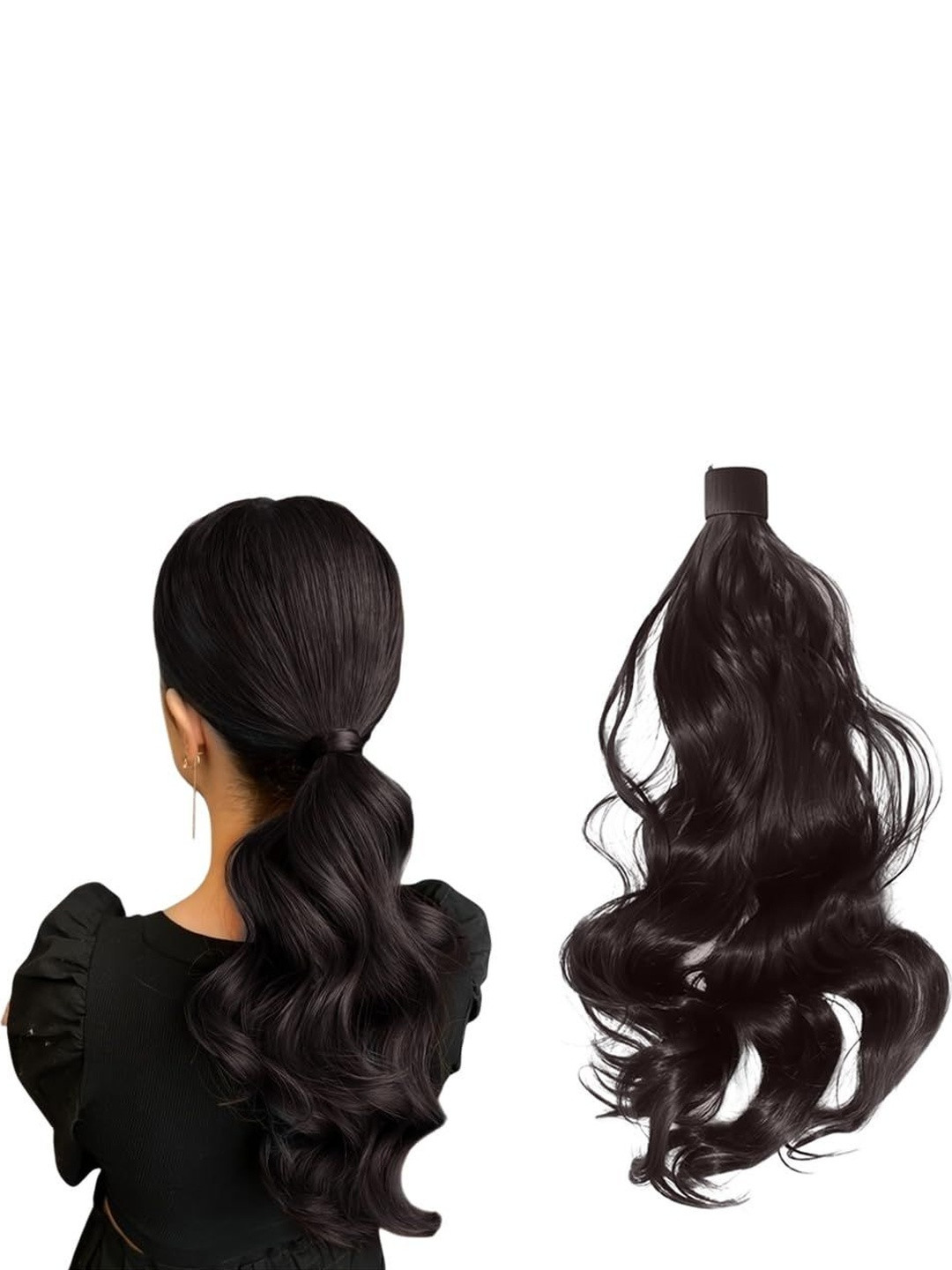 VIEWS Tape-In Wavy Ponytail Hair Extension - Brown - 3.1 Inch