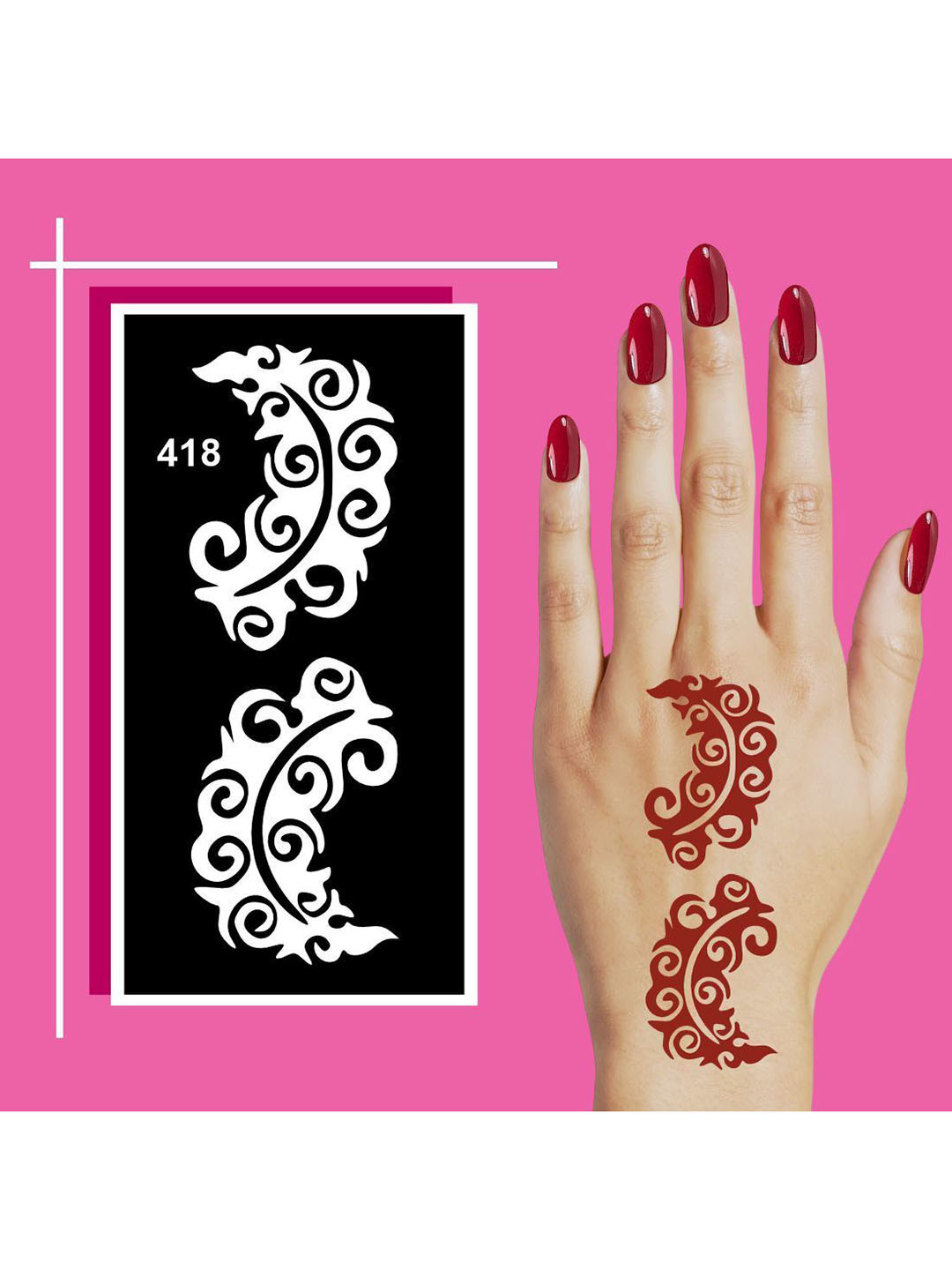 VOORKOMS Natural Style Mehndi Stencil Templates For Kids & Adults Both Sticker