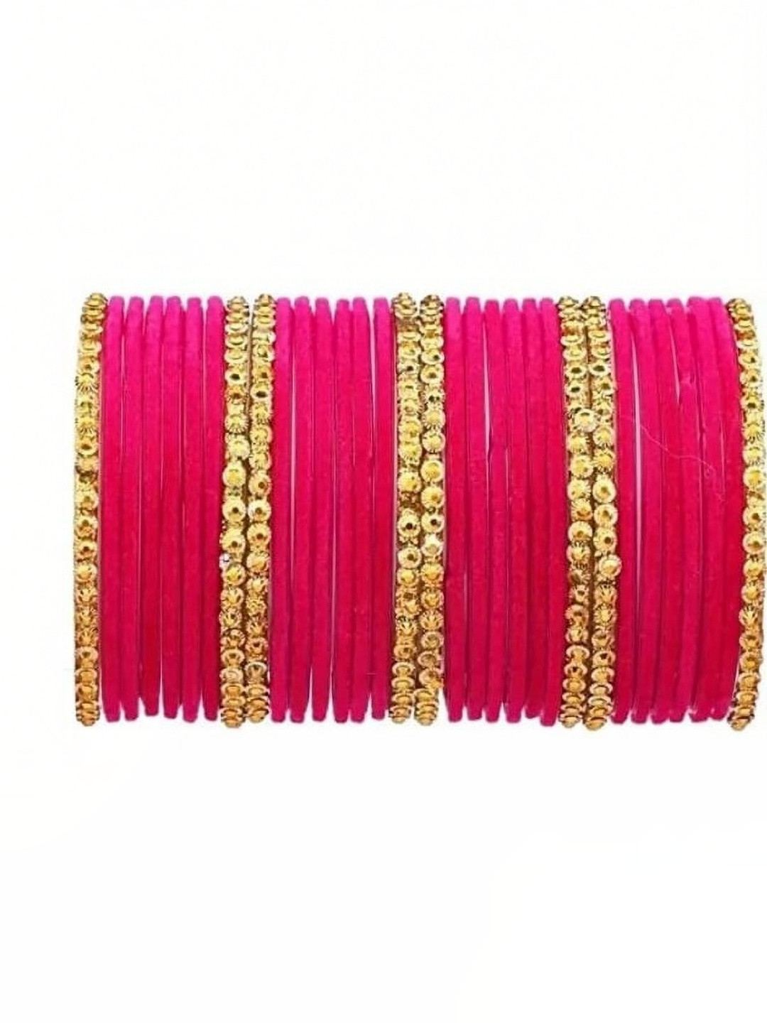 poshing Magenta Glass Artificial Stones Bangle