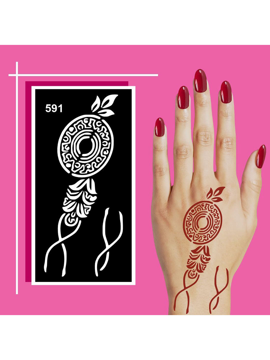 VOORKOMS Educational Mehndi Stencil Sticker Set for Childrens Creative Projects