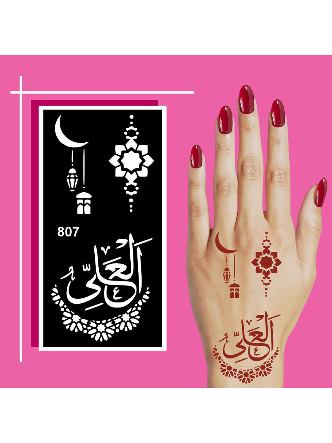VOORKOMS Detailed Mehndi Stencil Sheets for Easy DIY Hand Decorations At Home