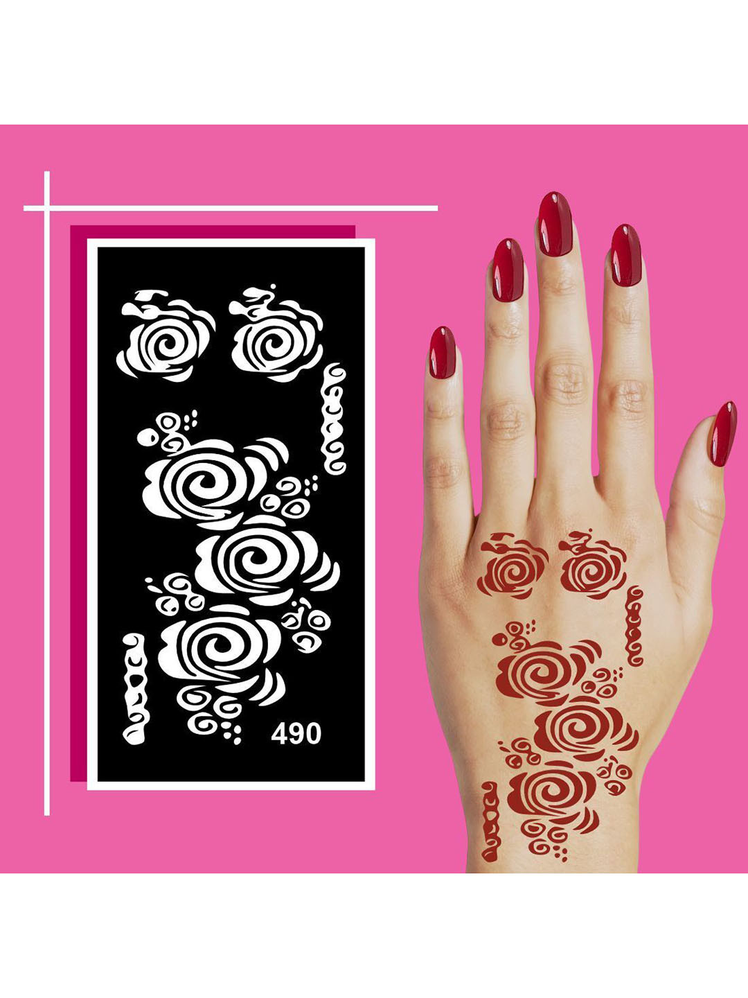 VOORKOMS Quick Art Mehndi Stencil  for School, Home, and More For Kids & Adults
