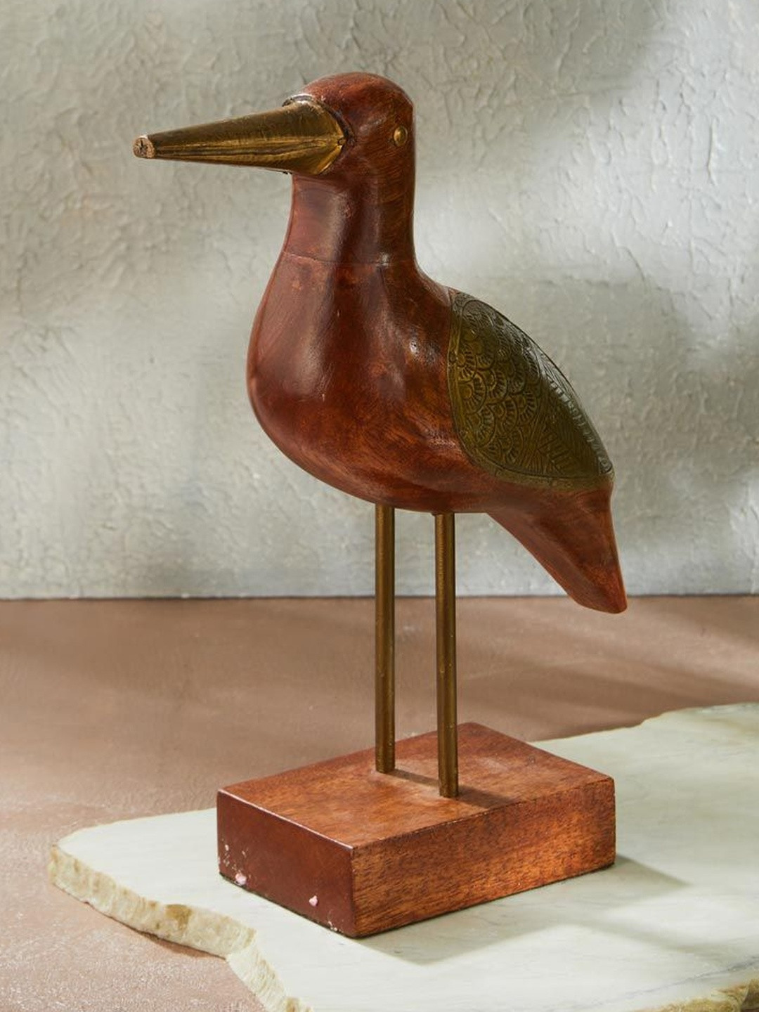 Fabindia Brown Tejas Wooden Bird Showpieces