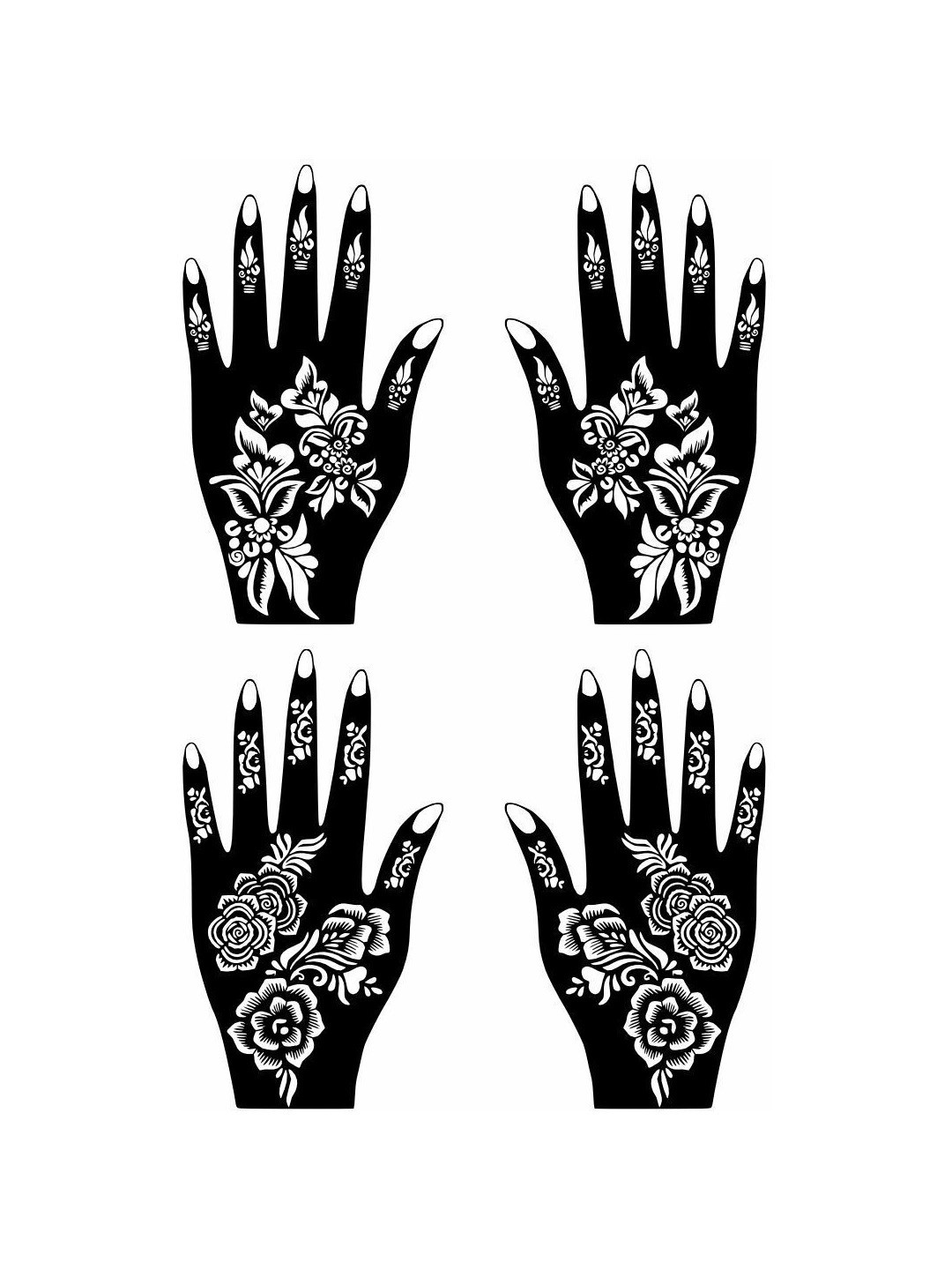 VOORKOMS Mehndi Stencil Stickers for Hands