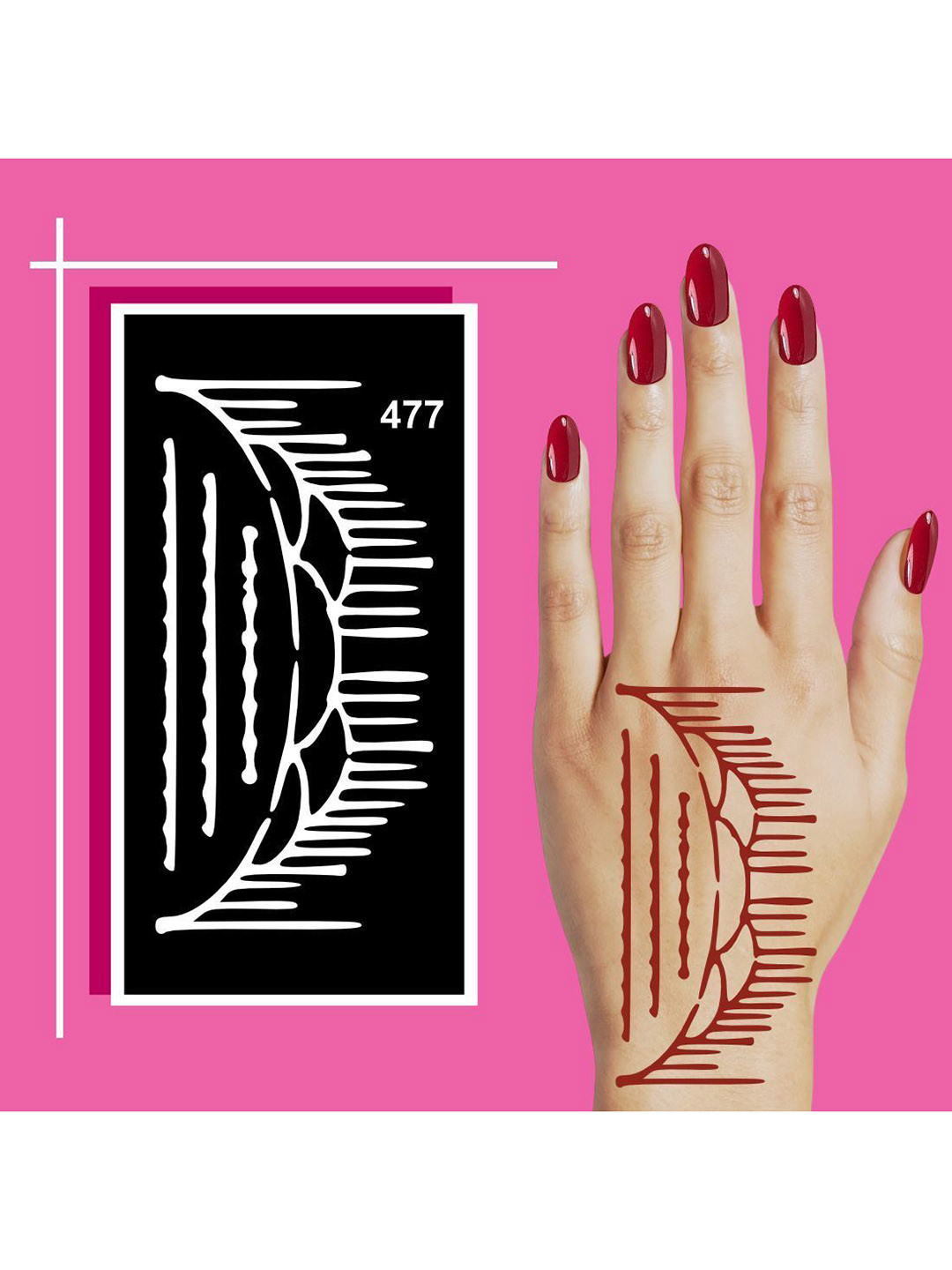 VOORKOMS Geometric Mehndi Stencil Stickers For A Modern Look For Kids & Adults