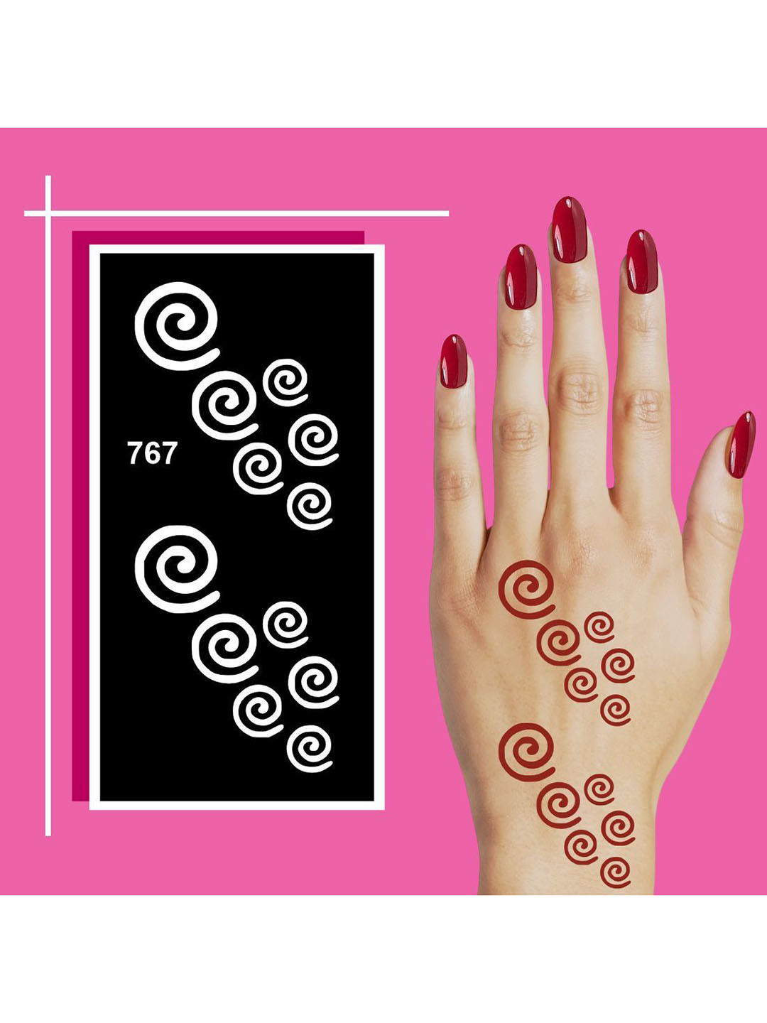 VOORKOMS Elegant Flower Mehndi Stencil Design Sheets with Long-Lasting Wear