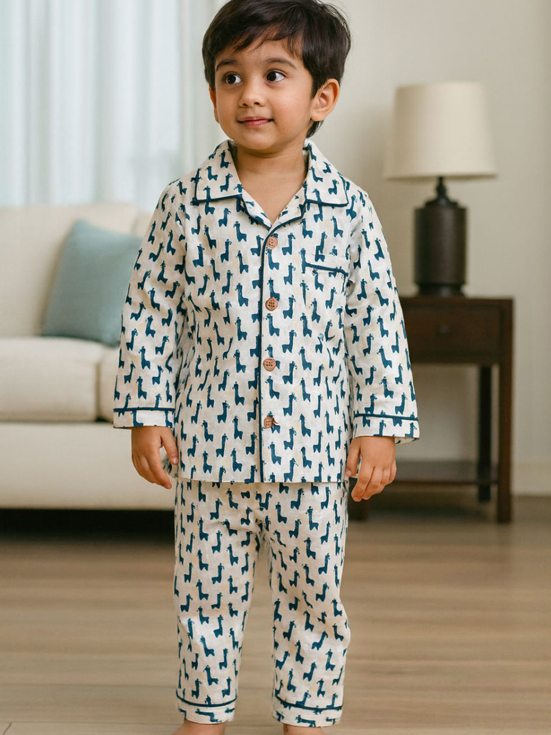 Tittertots Unisex Kids Printed Shirt with Pyjamas