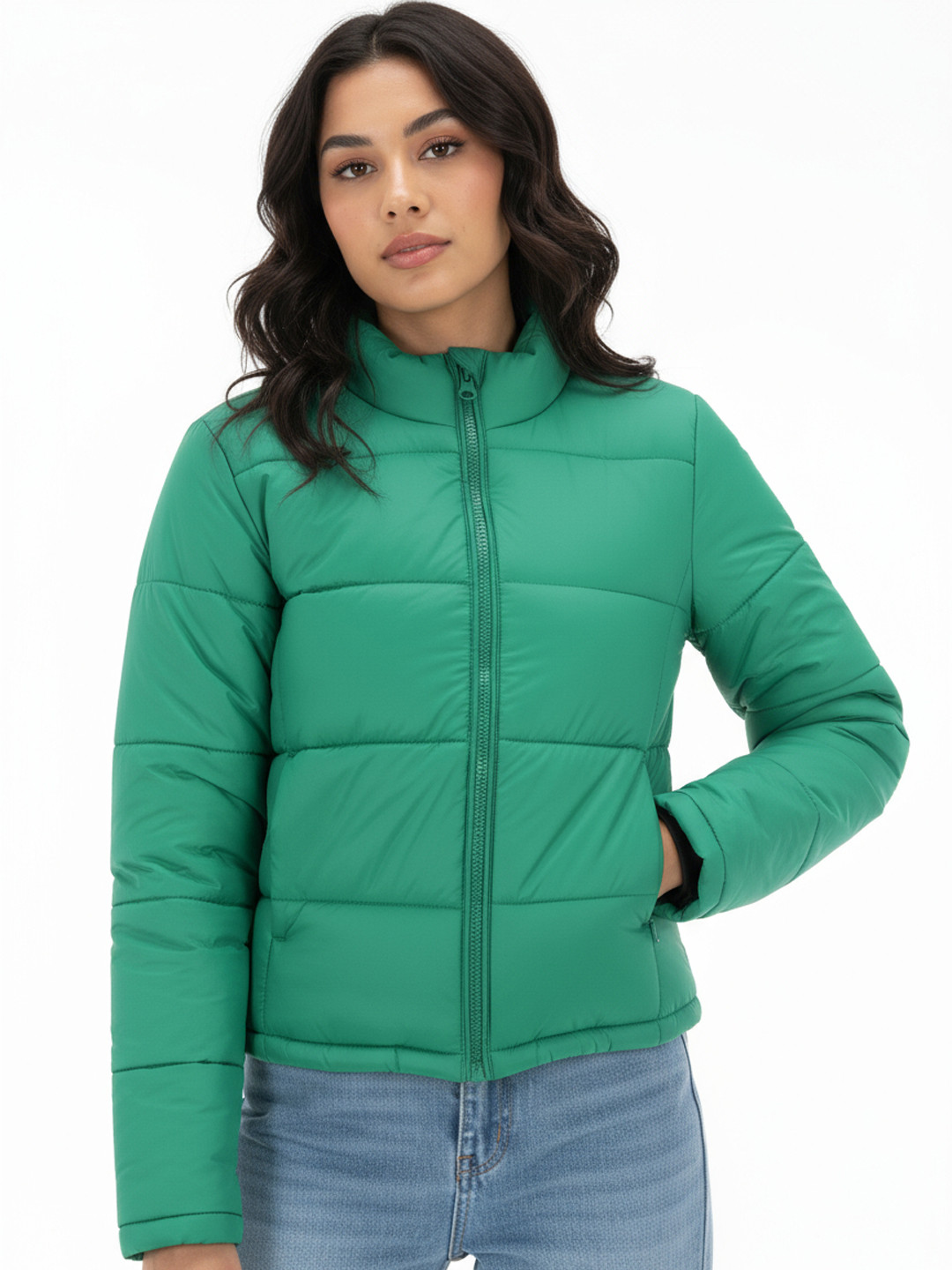 glitchez Padded Mock Collar Jacket