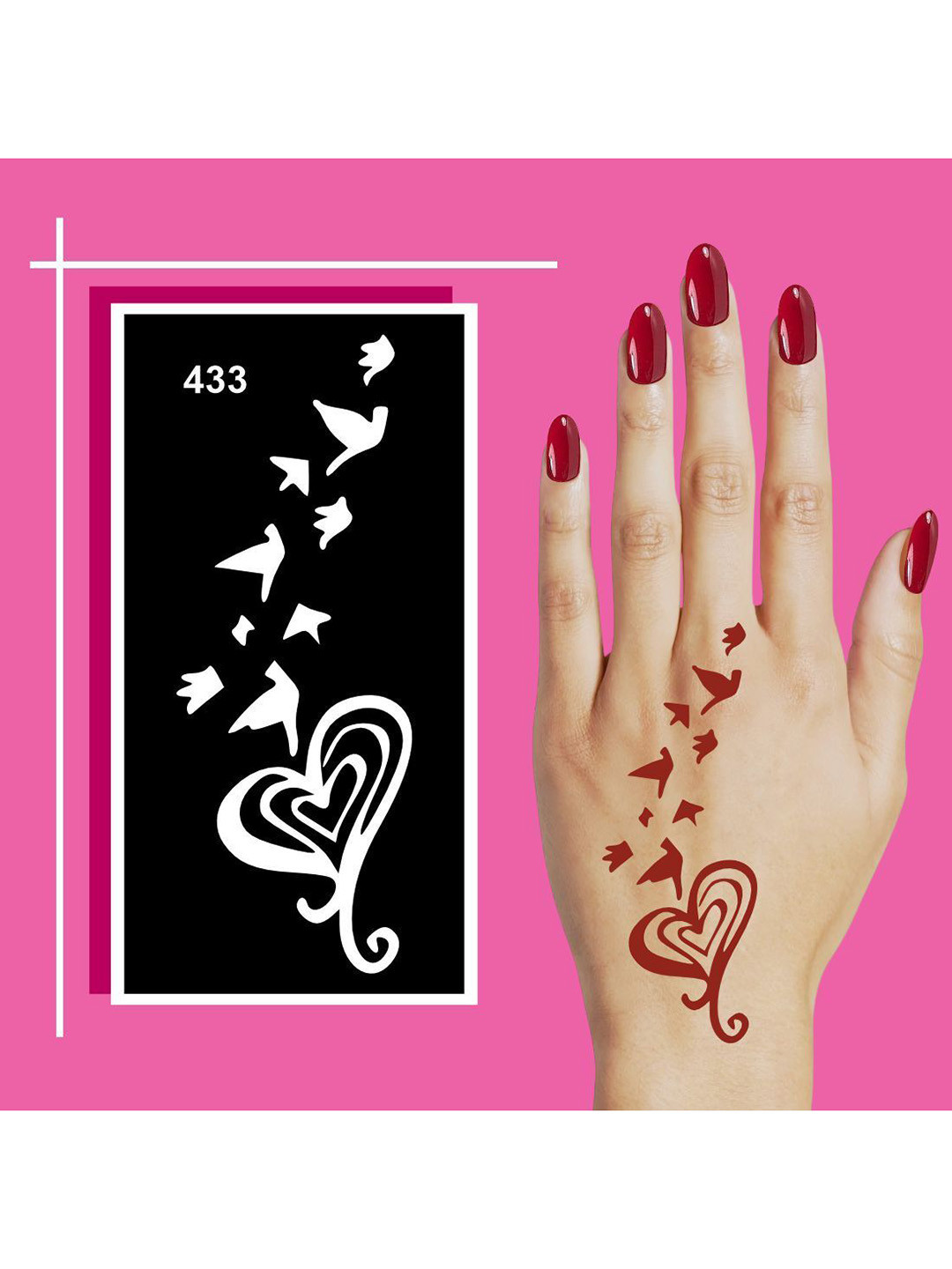 VOORKOMS Design Mehndi Stencil Templates Use For Kids & Adults Both Sticker