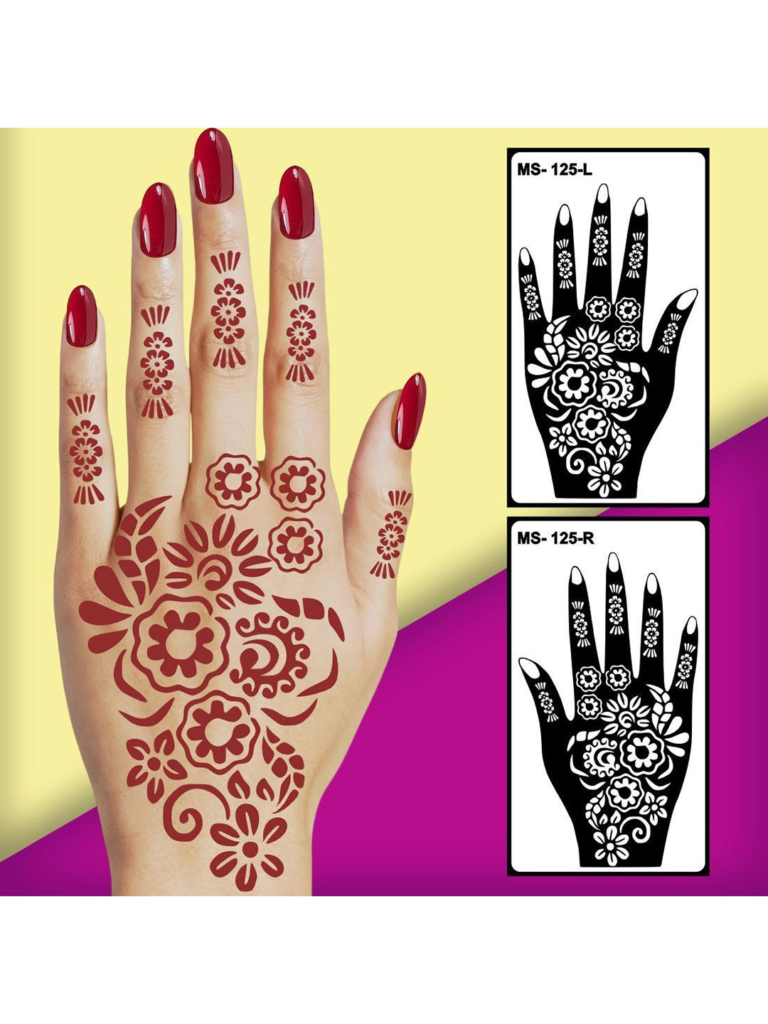 VOORKOMS Ready To Apply Mehndi Stencil  Kit for Learning and Expressive Art
