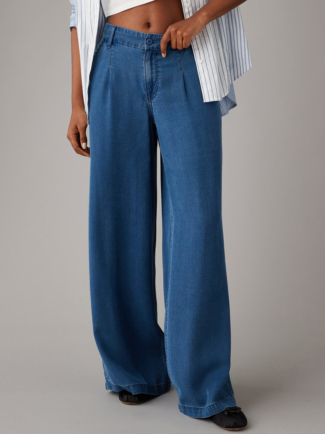 AMERICAN EAGLE OUTFITTERS Women High-Rise Wide Leg Trousers
