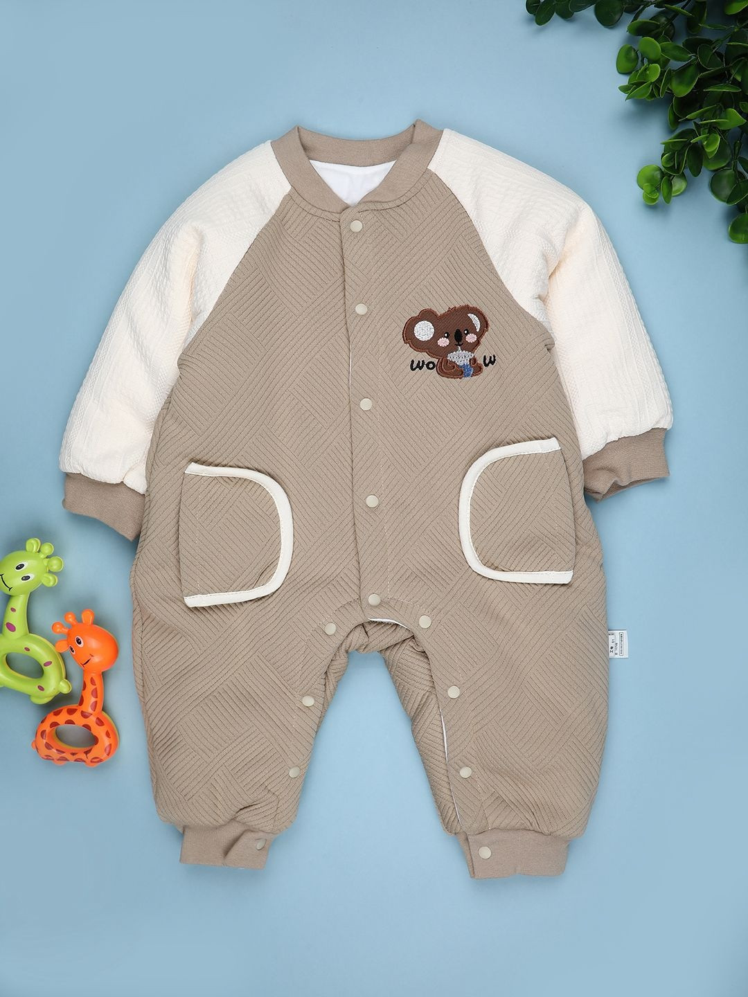 V-Mart Infants Color Block Printed Rompers