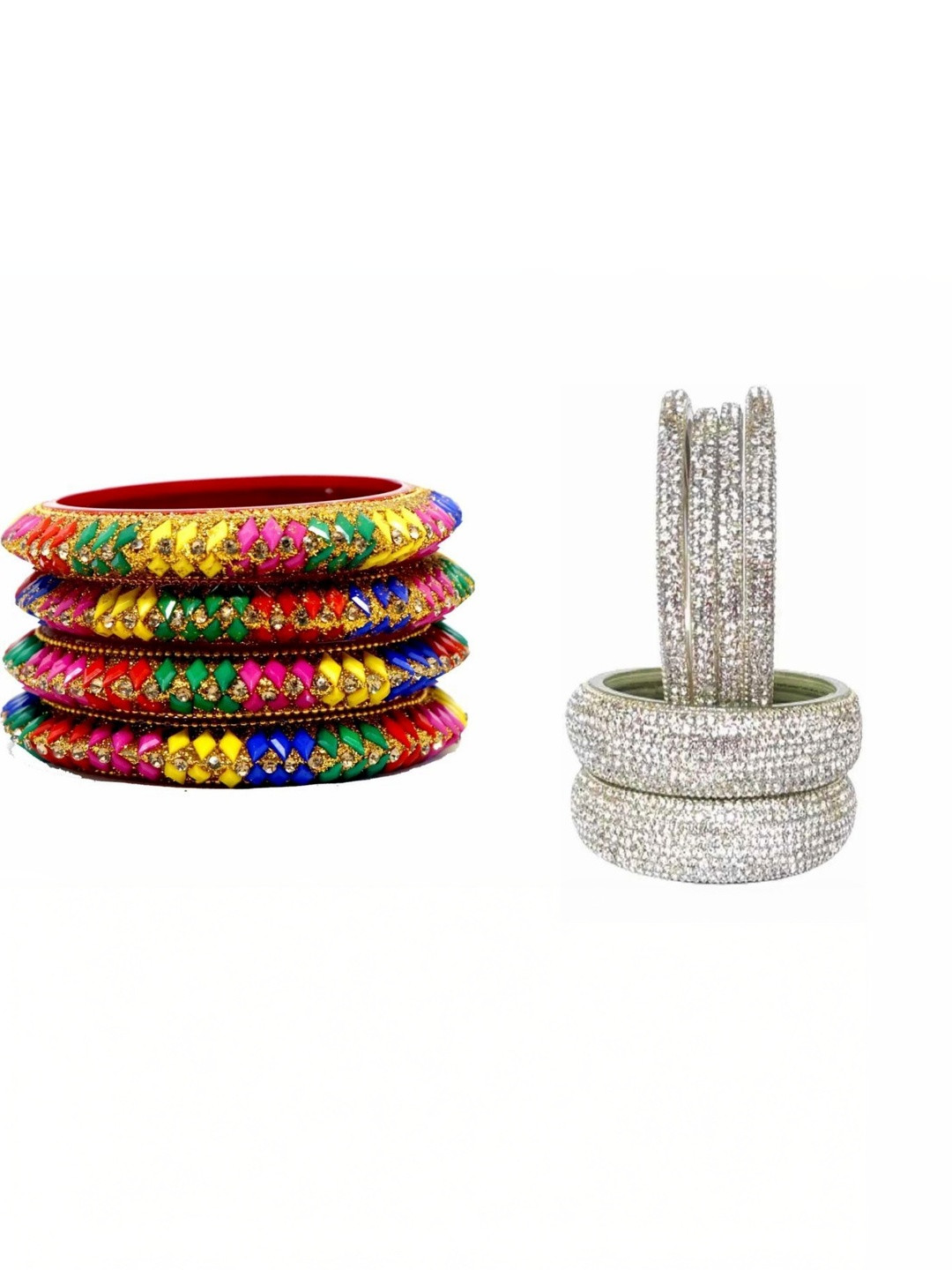 AMSHA Multicolor Glass Artificial Stones Bangle