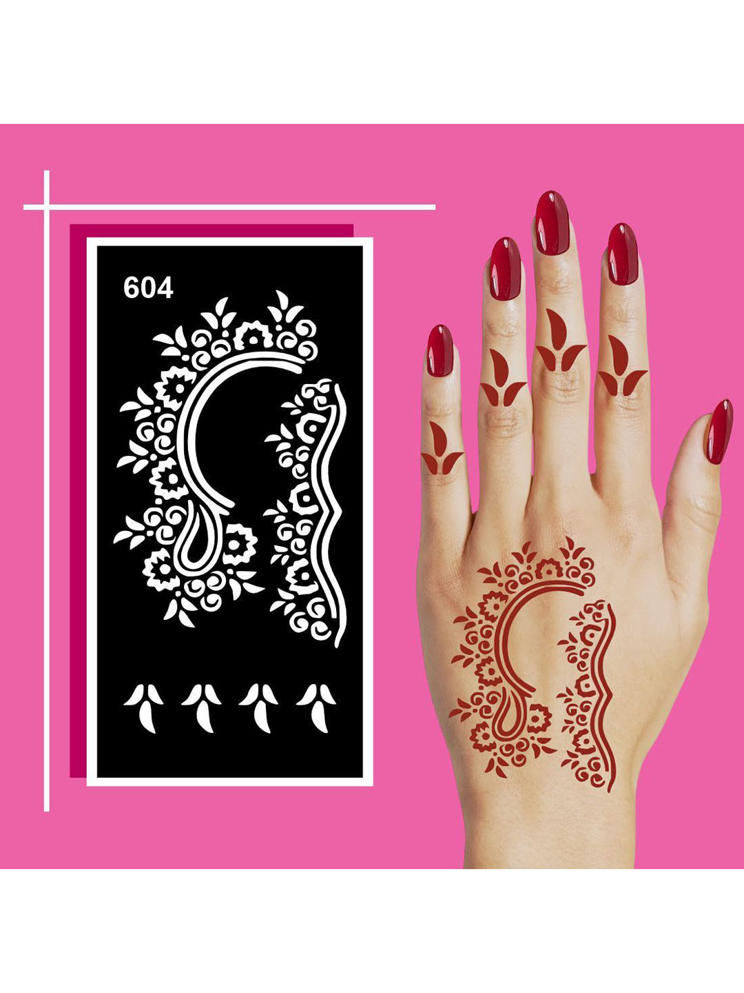VOORKOMS Fun Shape Mehndi Stencil Sticker Designed for Boys and Girls to Enjoy Drawing
