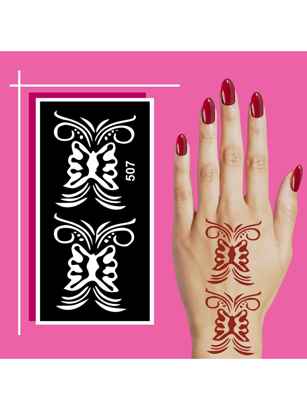 VOORKOMS Safe To Use Mehndi Stencil Design Templates for Kids, Teenagers,