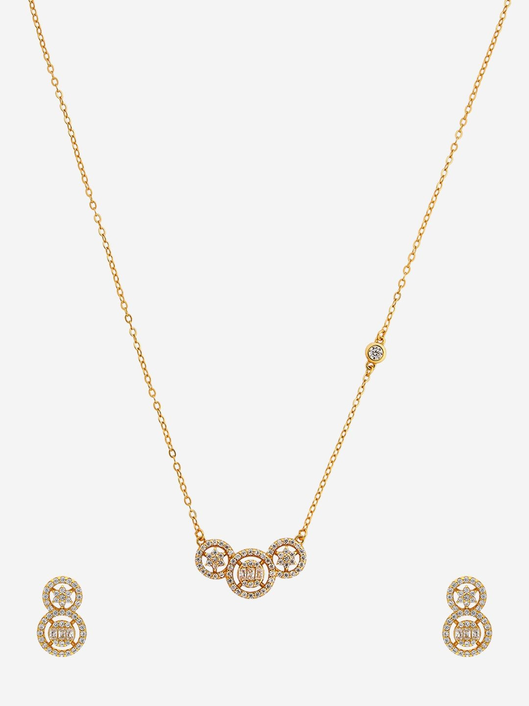 Kushal's Fashion Jewellery Gold-Plated 92.5 Sterling Silver Necklace Set