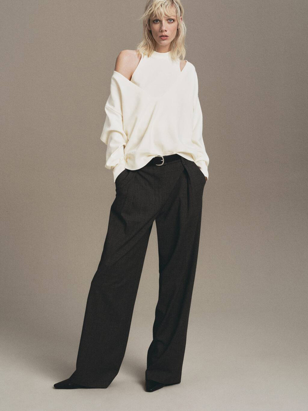 MANGO Oversized Pullover with Sweater Vest