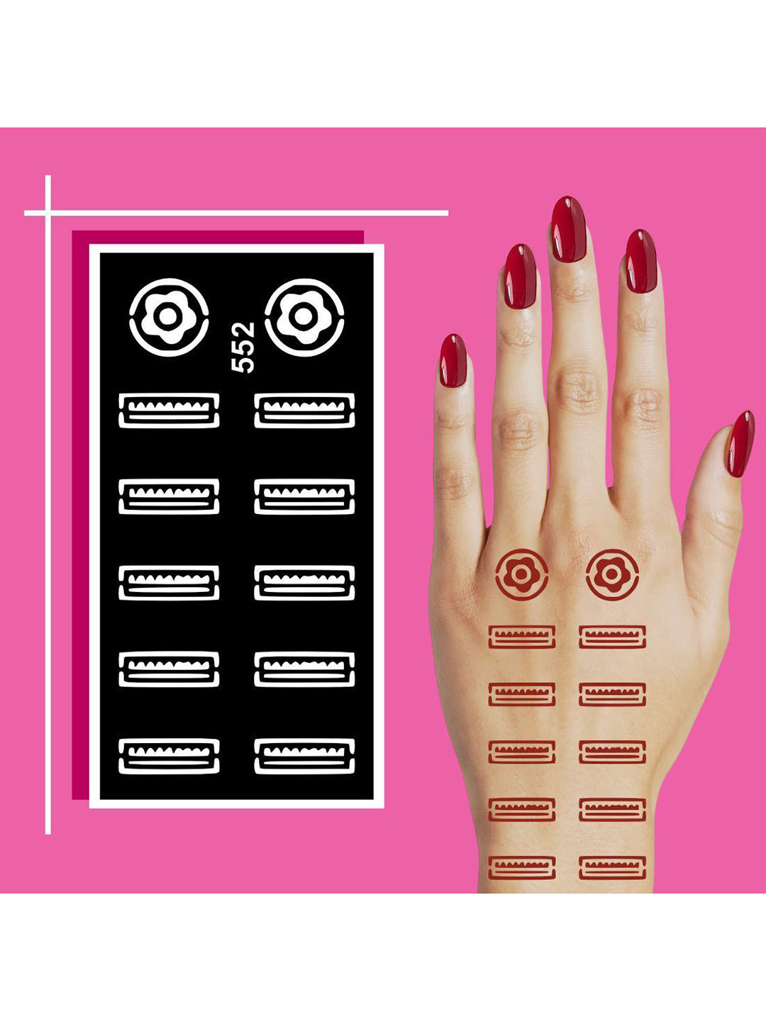 VOORKOMS Henna Stencil Sheets for Girls and Women with Beautiful Natural Motifs