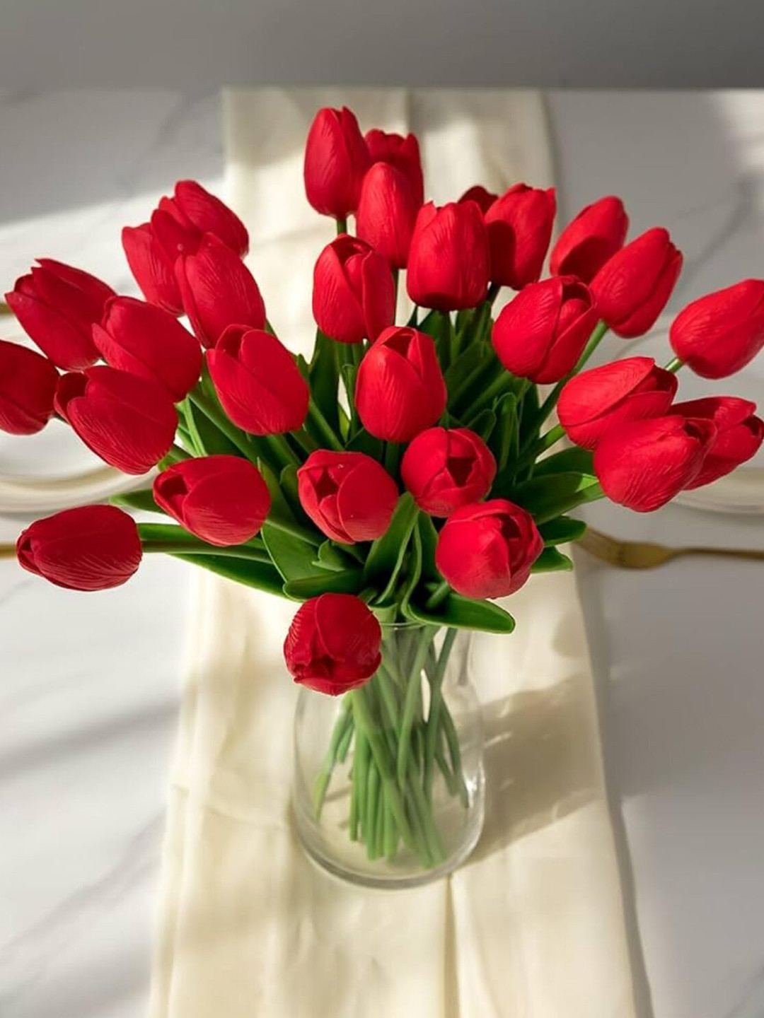 paperi Red 5 Pieces Tulip Artificial Flowers