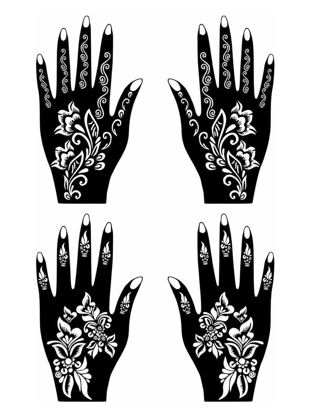 VOORKOMS Combo Mehndi Stencil Stickers for All Occasions And Functions Pack Of 2