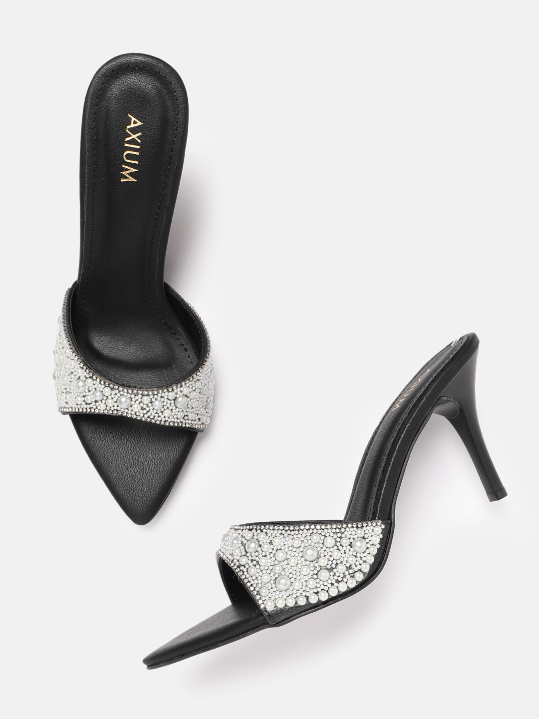 AXIUM Beaded Slim Heeled Sandals