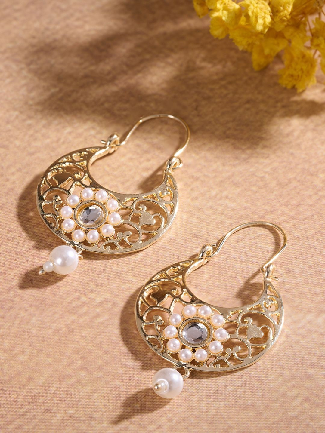 Forever Glam by Pantaloons Crescent Shaped Drop Earrings